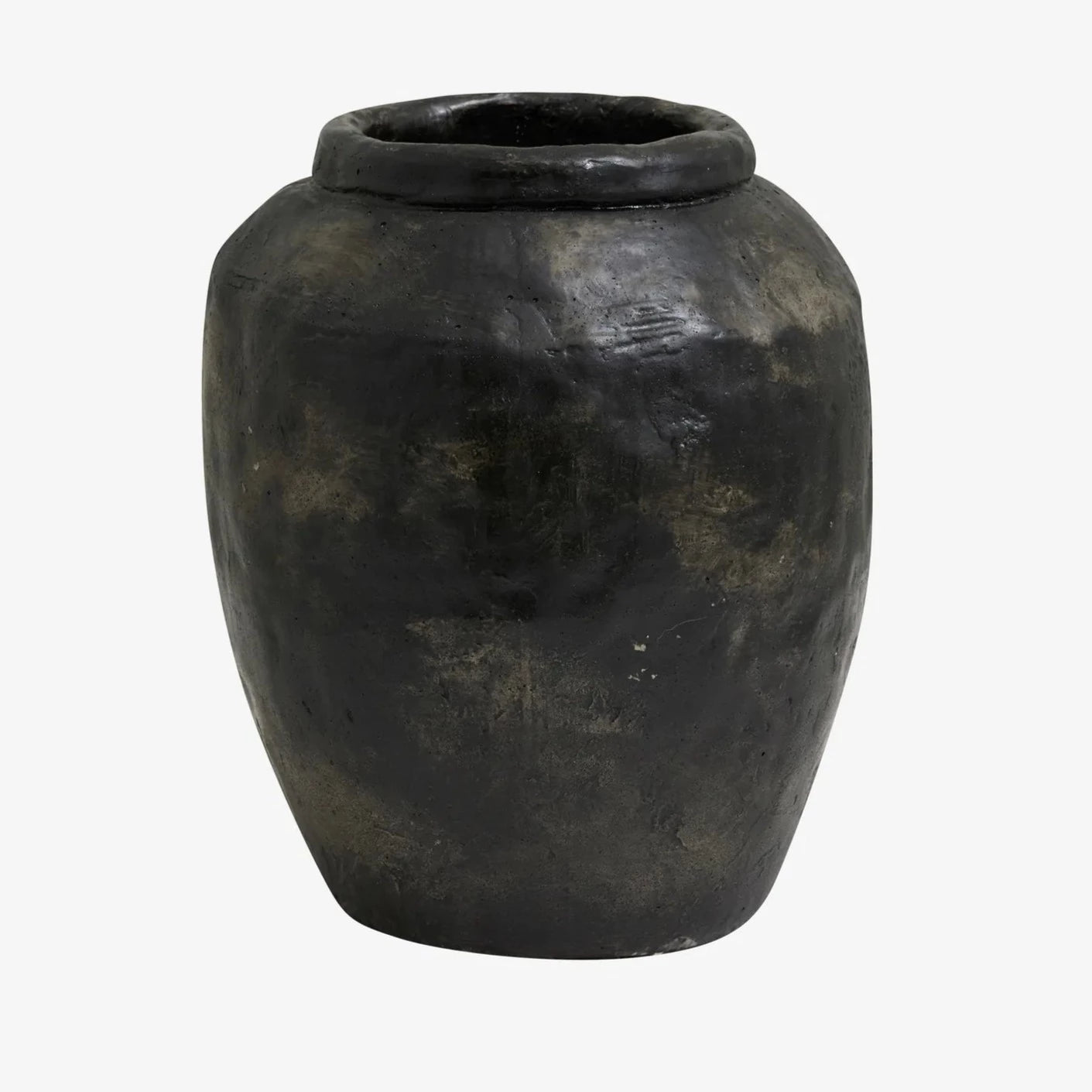 Large Roman Matt Black Pot