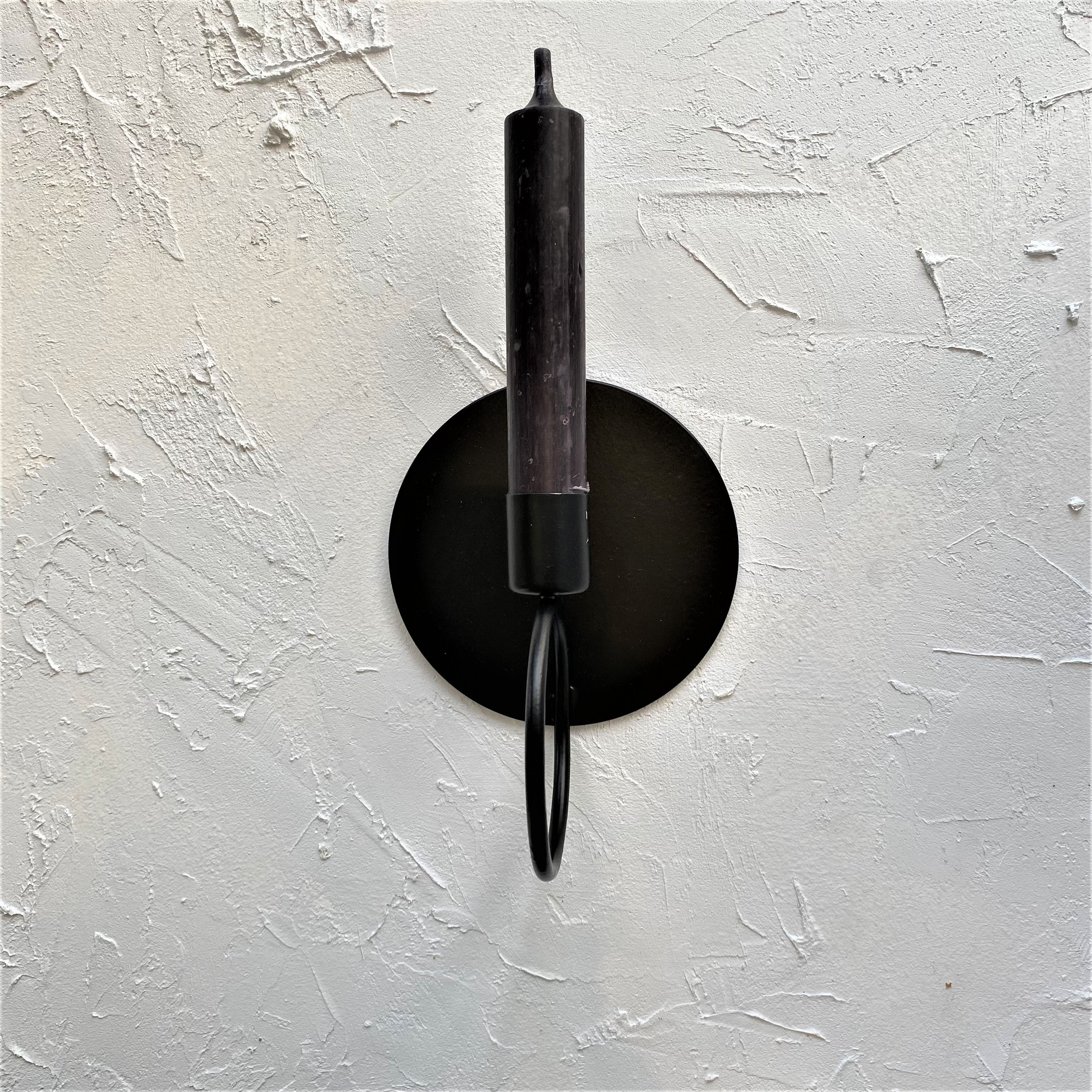 Black Circle Wall Candle Holder